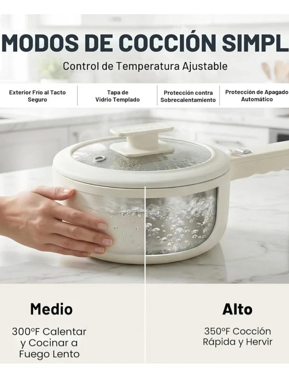 Ceramic Nonstick Skillet with White Lid -